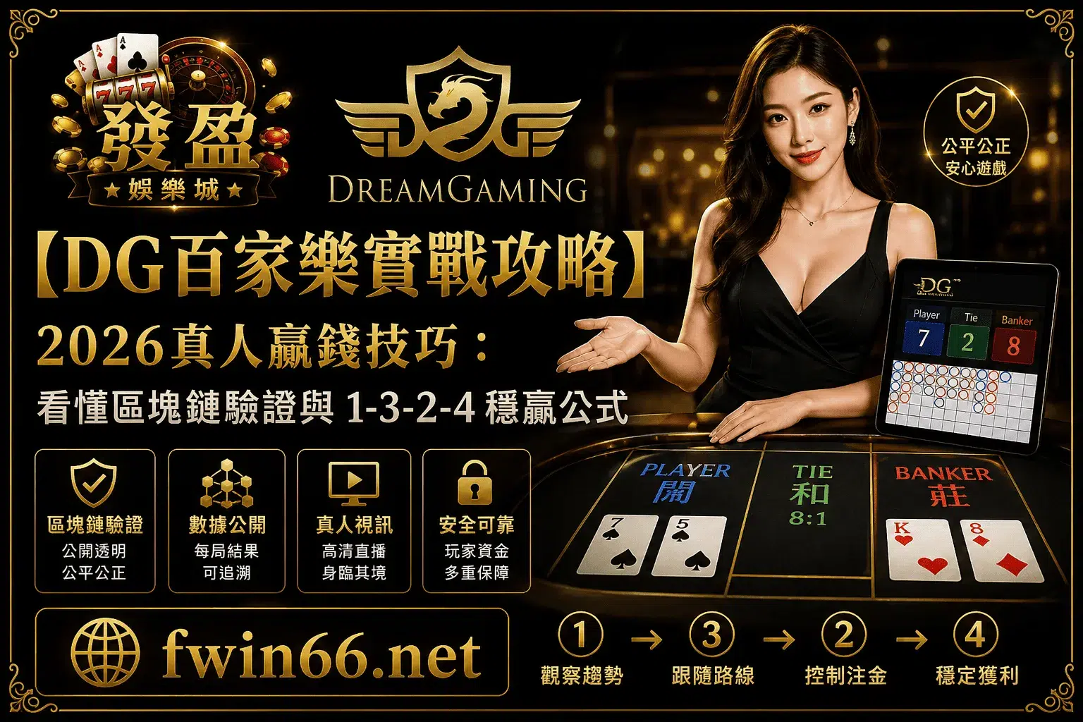 【DG百家樂實戰攻略】2026真人贏錢技巧：看懂區塊鏈驗證與 1-3-2-4 穩贏公式