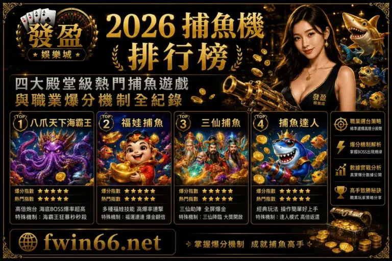 2026 捕魚機排行榜：四大殿堂級熱門捕魚遊戲與職業爆分機制全紀錄